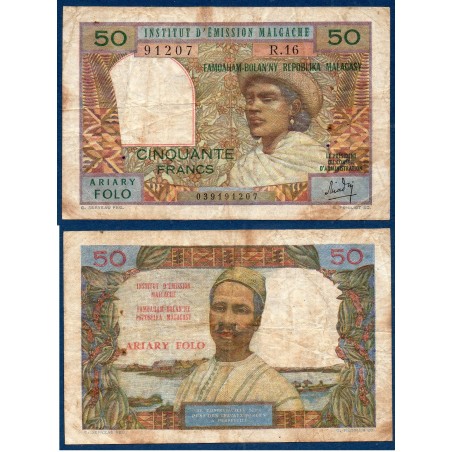 Madagascar Pick N°61, TB- Billet de banque de 50 francs 1969