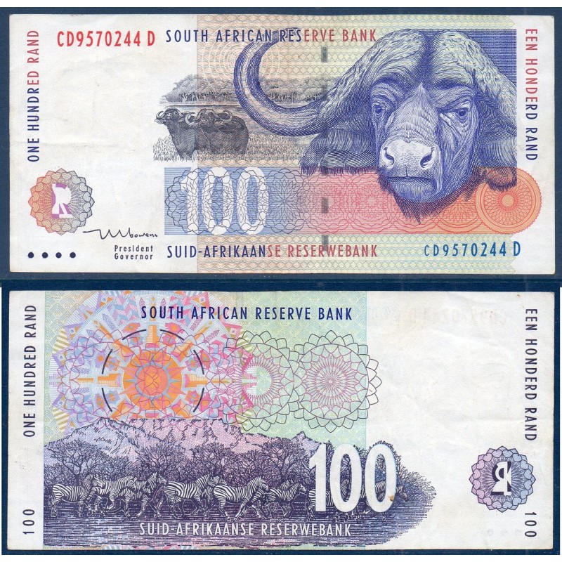 Afrique du sud P.126b, TTB, Billet de 100 rand 1999 Zèbres