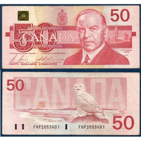 Canada P.98b, TTB Billet de banque de 50 dollar 1988