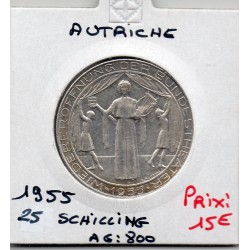 Autriche 25 Schilling 1955 Sup, KM 2880 pièce de monnaie