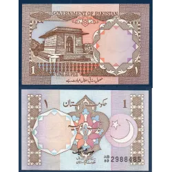 Pakistan P.27b, Neuf Billet de 1 Rupee 1984 Tomb Iqbal