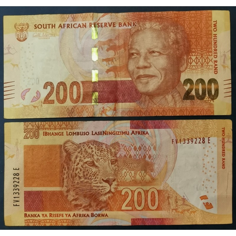 Afrique du sud P.142a, TTB, Billet de 200 rand 2013 Mandela Léopards