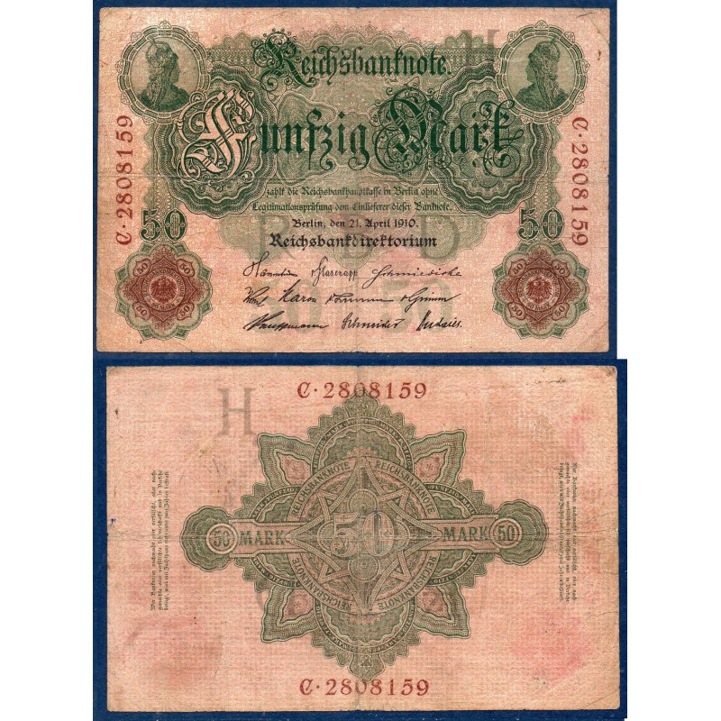 Allemagne P.41, TB Billet de 50 Mark 1910 Germania