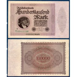 Allemagne P.83c, TTB Billet de 100000 Mark 1923 avec T