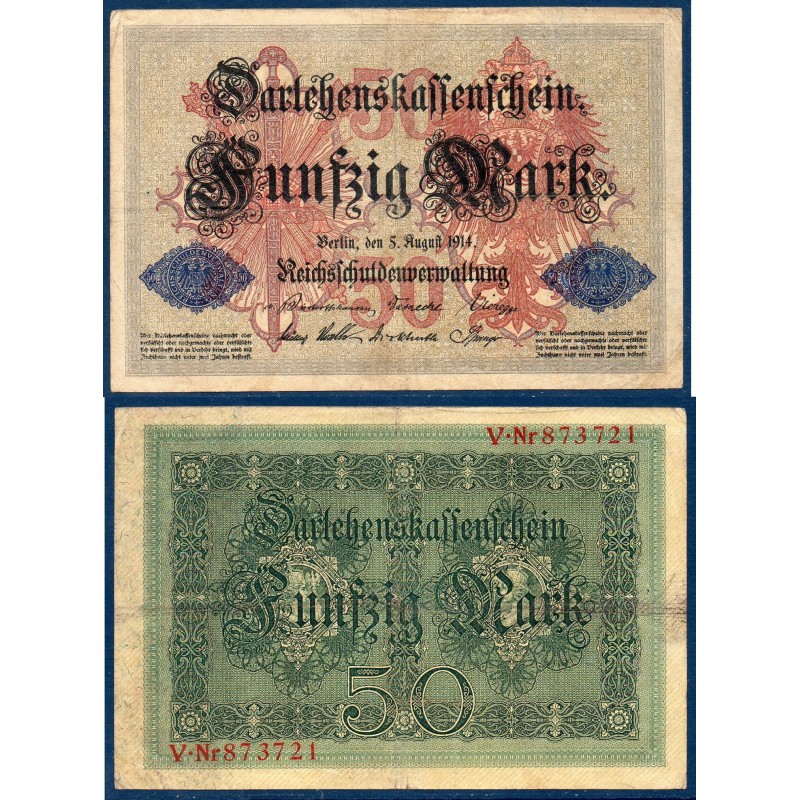 Allemagne P.49a, TTB Billet de 50 Mark 1914 6 digits