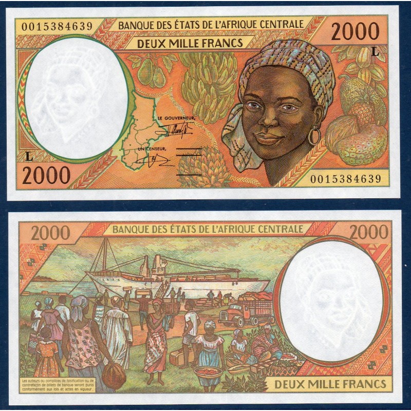 Afrique Centrale P.403Lg Gabon, Neuf, Billet de 2000 Francs CFA 2000 femme