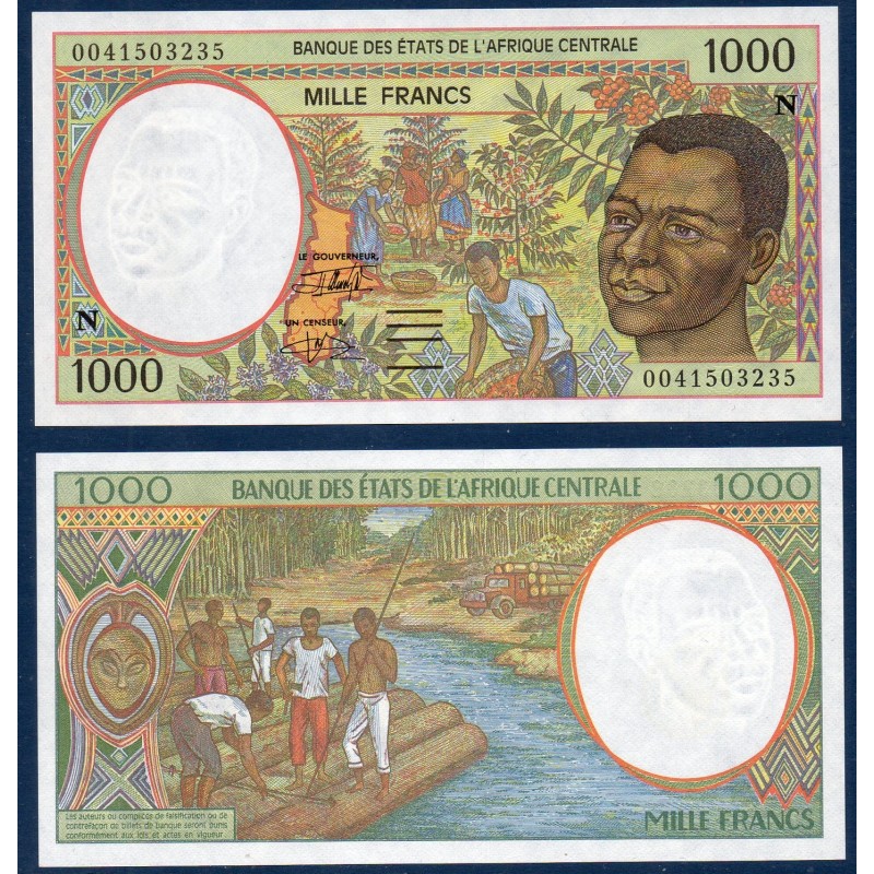 Afrique Centrale P.502Ng Guinée, Neuf, Billet de 1000 Francs CFA 2000 récolteur