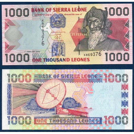 Sierra Leone P.24a, Neuf, Billet de 1000 leones 2002  Bai Bureh