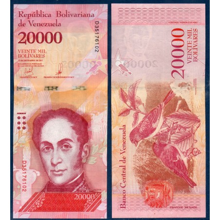 Venezuela Pick N°99c, Billet de banque de 20000 Bolivares 2017