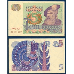 Suède Pick N°51c, Billet de banque de 5 Kronor 1972-1977