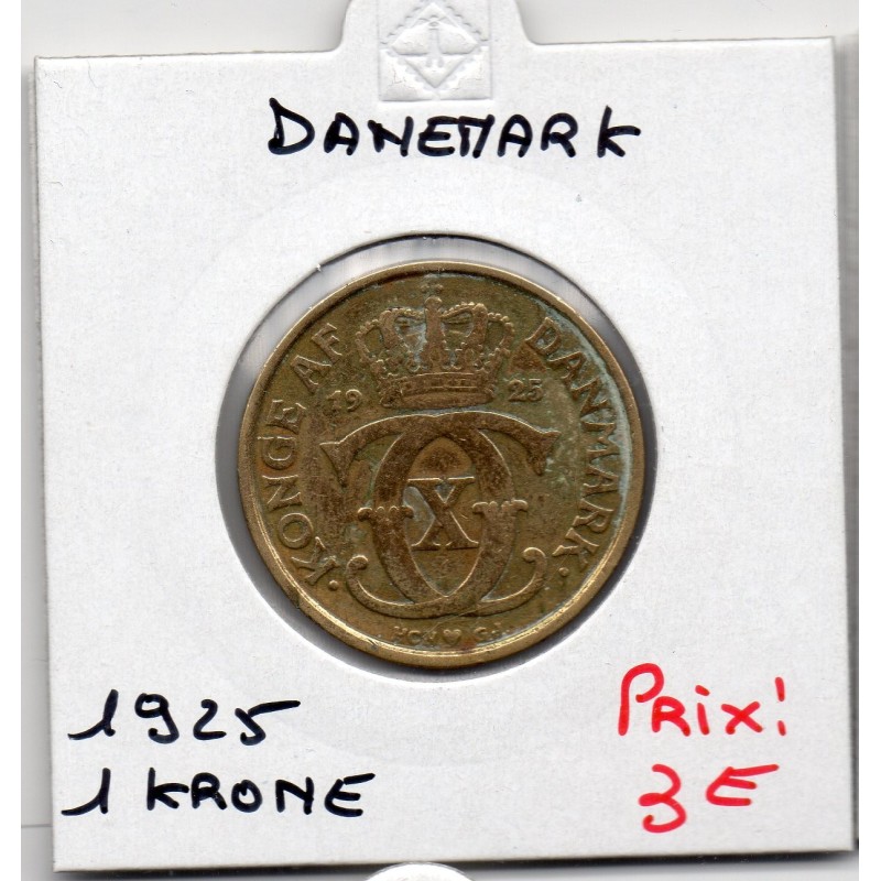 Danemark 1 krone 1925 TTB, KM.824 Christian X