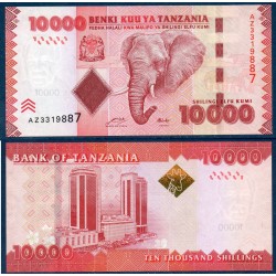 Tanzanie P.44a, Neuf, Billet de 10000 shillings 2010 Éléphants