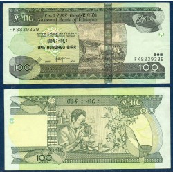 Ethiopie P.52g, TTB, Billet de 100 Birr 2015 Vert