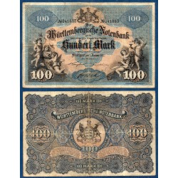 Allemagne Bade P.S979b, TB Billet de 100 Mark 1911 allégorie