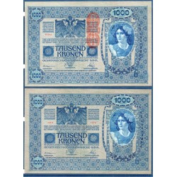 Autriche P.59, A-UNC Billet de 1000 Kronen 1919 bleu Femme