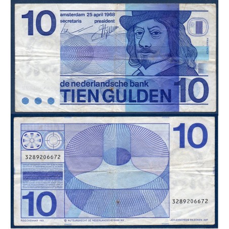 Pays Bas P.91b, TB, Billet de 10 Gulden 1968 Hals