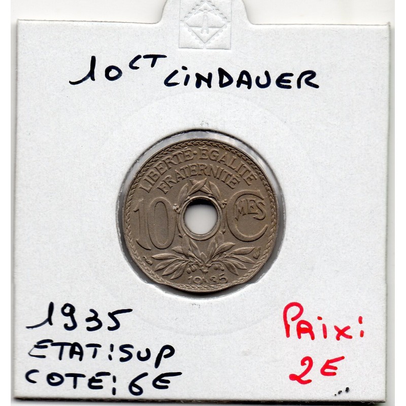 Pièce de 10 centimes Lindauer - 1935 - Sup - F.138/22