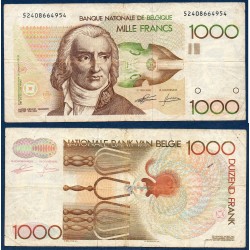 Belgique P.144a, TB Billet de 1000 Francs 1980-1996 Gretry