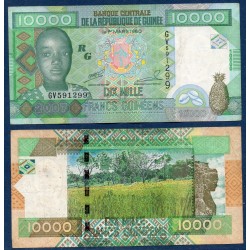 Guinée P.42a, TB+, Billet de 10000 Francs 2007 Mont Loura