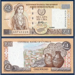 Chypre P.60c, Neuf Billet de 1 pound 2001 fille potterie