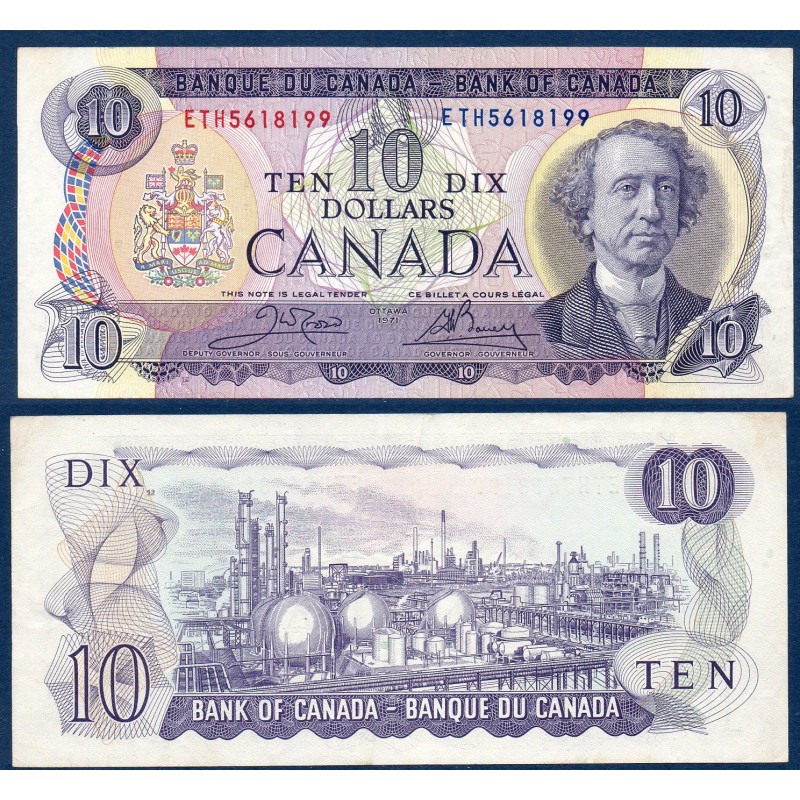 Canada P.88d, TTB Billet de 10 dollar 1971 raffinerie Sarnia