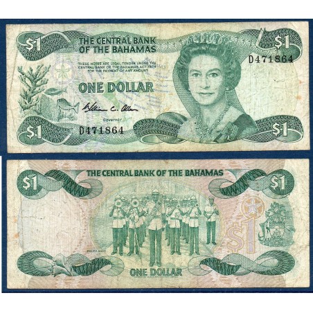 Bahamas P.43a, TB Billet de 1 dollar 1984 Fanfare