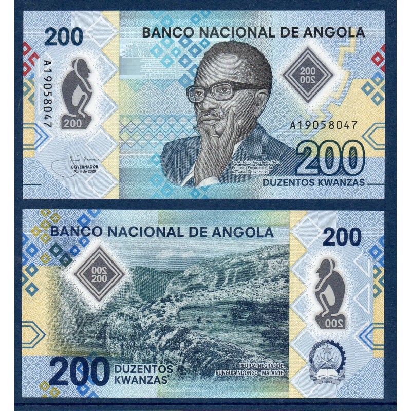 Angola P.160, Neuf, Billet de 200 Kwanzas 2020 Neto Pungu Andongo