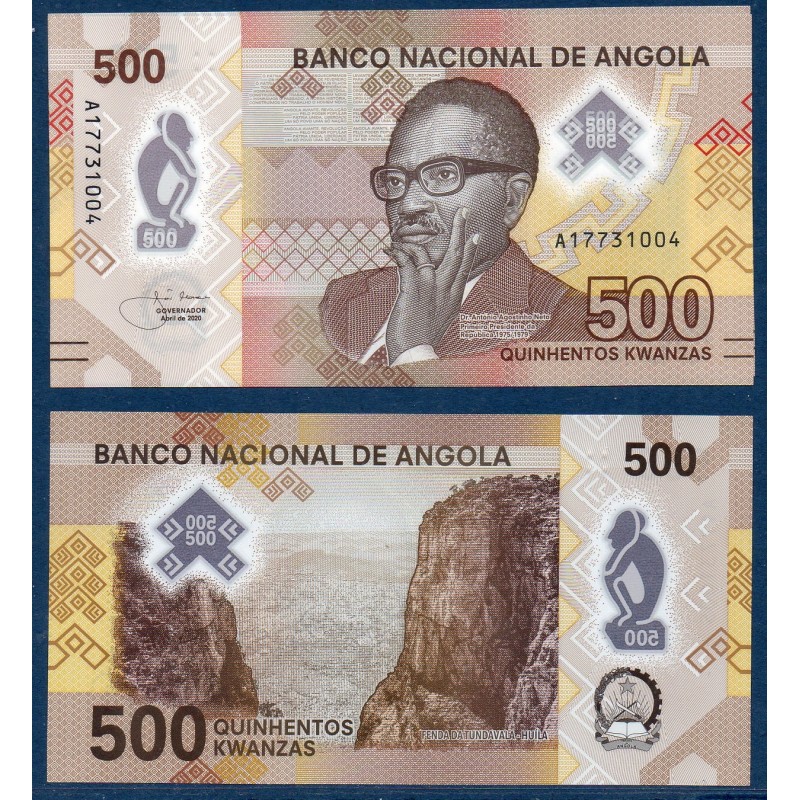 Angola P.161, Neuf, Billet de 500 Kwanzas 2020 Neto Tundavala