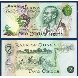 Ghana P.14c, Neuf, Billet de 2 Cedis 1977-1978 Récolte