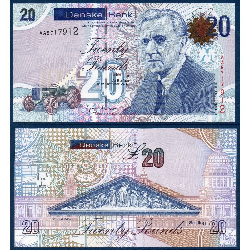 Irlande du nord P.213a, neuf Billet de 20 pounds 2012 Fergusson