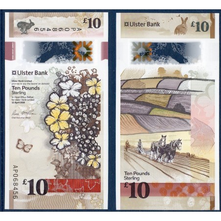 Irlande du nord P.344, neuf Billet de 10 pounds 2018 Rosier Gueldre