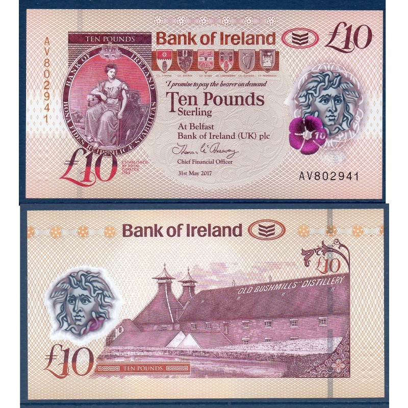 Irlande du nord P.91, Billet de 10 pounds 2017 Hibernia