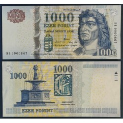 Hongrie P.197b, Neuf Billet de 1000 Forint 2010 Roi Matyas