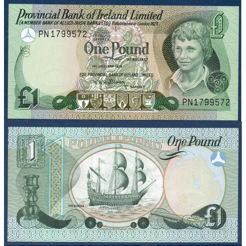 Irlande du nord P.247b, neuf Billet de 1 pound 1979 Girona