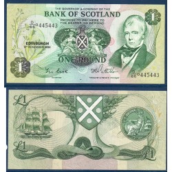 Ecosse P.111f, Neuf Billet de 1 pound 1983-1986 Walter Scott