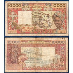 BCEAO P.209Bj Benin, TB-, Billet de 10000 Francs CFA 1991 Filature