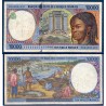 Afrique Centrale P.405Ld Gabon, TB, Billet de 10000 Francs CFA 1998 pêcherie