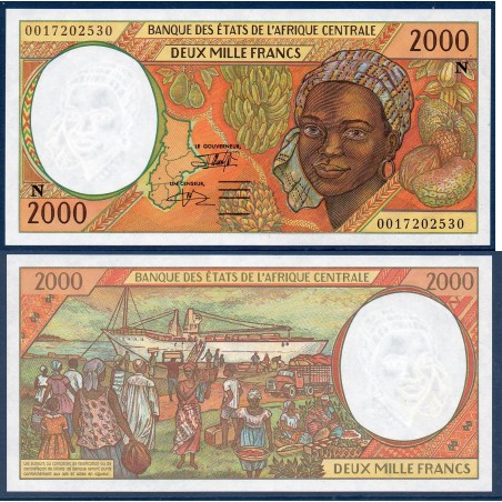 Afrique Centrale P.503Ng Guinée, Neuf, Billet de 2000 Francs CFA 2000 port