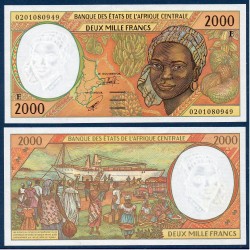 Afrique Centrale P.203Eh Cameroun, UNC Billet de banque de 2000 Francs CFA 2002 Fruits