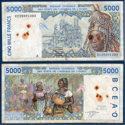 BCEAO P.113Ak Cote d'Ivoire, B, Billet de 5000 Francs CFA 2001 usine