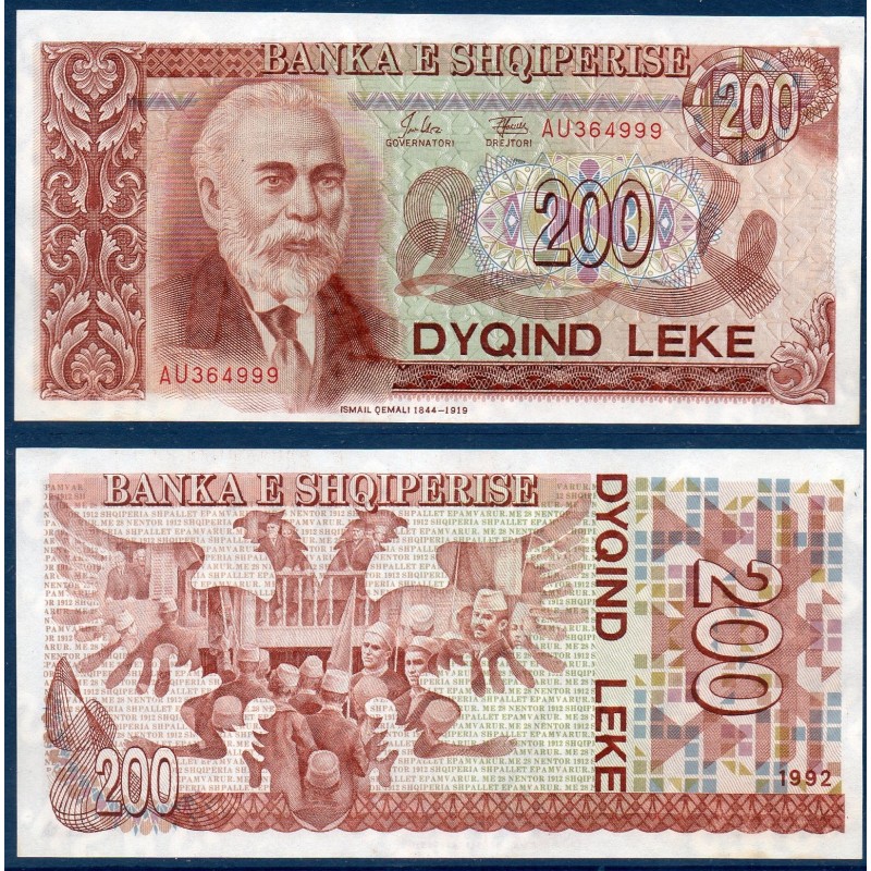 Albanie P.52a, Neuf Billet de 200 Leke 1992 Qemali