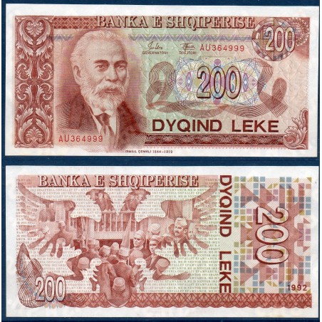 Albanie P.52a, Neuf Billet de 200 Leke 1992 Qemali