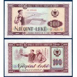 Albanie P.39a, Neuf Billet de 100 Leke 1964 Barrage