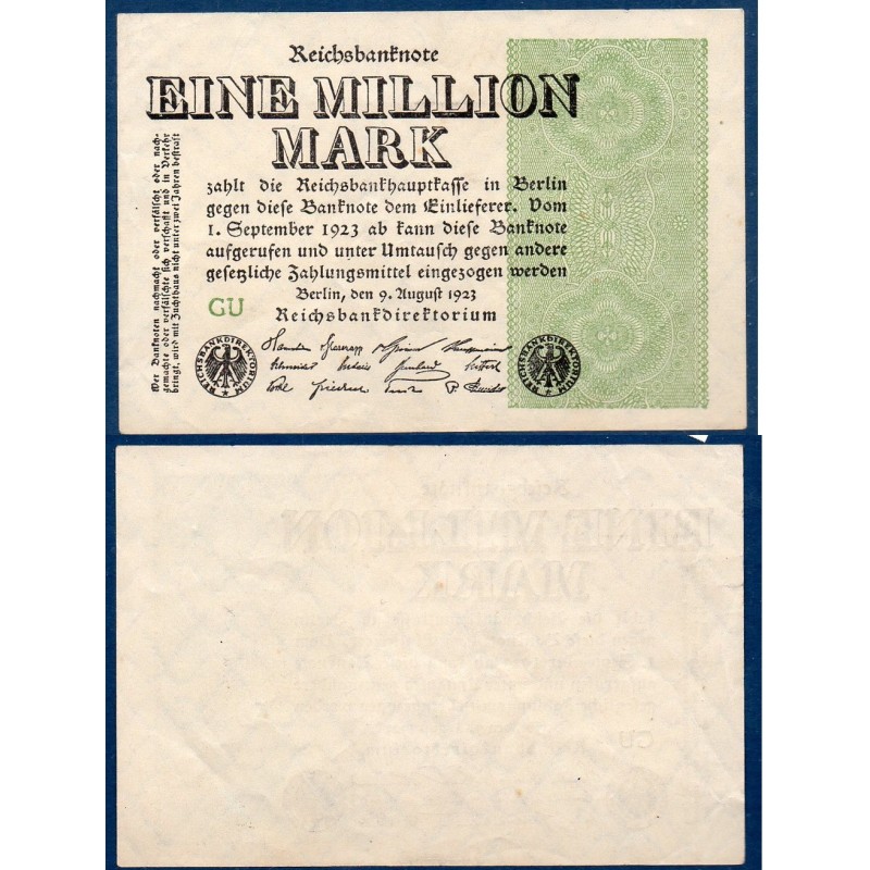 Allemagne P.102c, Sup Billet de 1 million Mark 1923 lignes