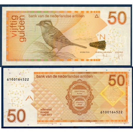 Antilles Néerlandaises P.30e, neuf Billet de 50 Gulden 2011 Bruand à collier