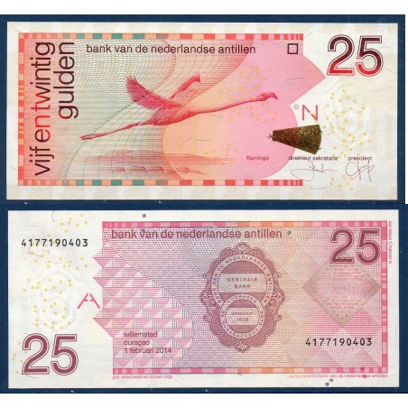 Antilles Néerlandaises P.29h, Spl Billet de 25 Gulden 2014 Flamant Rose