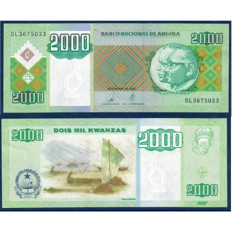 Angola P.151a, Neuf, Billet de 2000 Kwanzas 2003 pêche