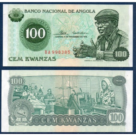 Angola P.111, Neuf, Billet de 100 Kwansas 1976 Couturières Neto