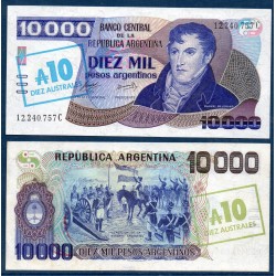 Argentine P.322d, Billet de banque de 10 Australes 1985 Creacion de la Bandera