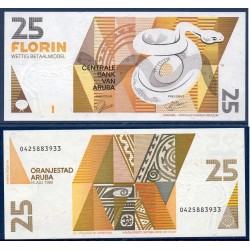 Aruba P.12, neuf Billet de 25 Florin 1993 serpent